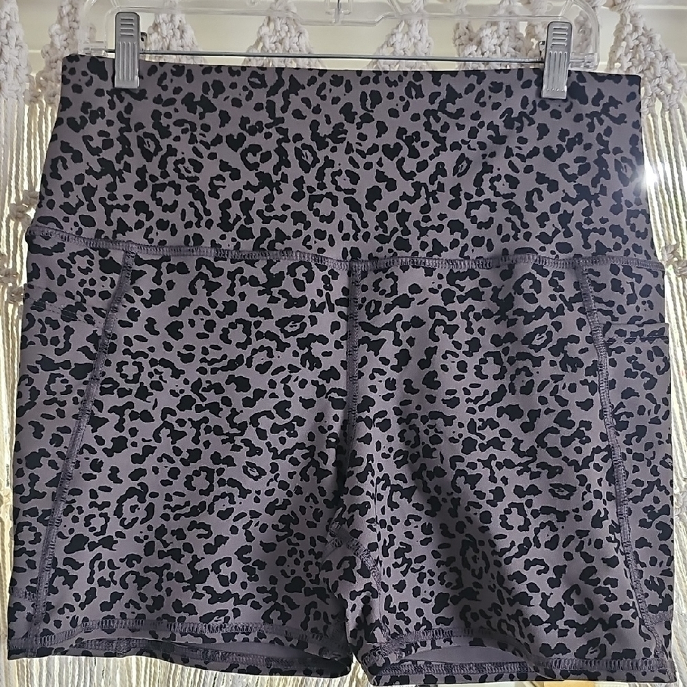 Evolution and Creation Black Leopard Print Bike Shorts